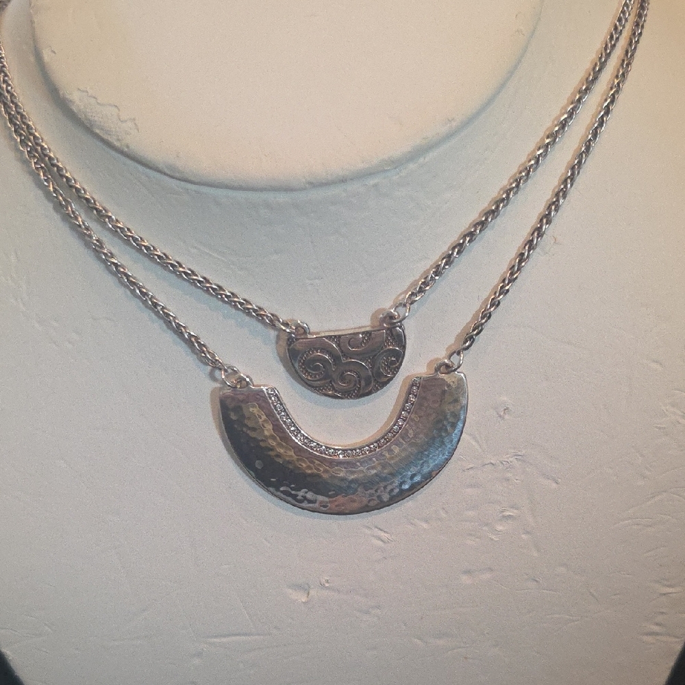 Brighton Silver Double Pendant Necklace